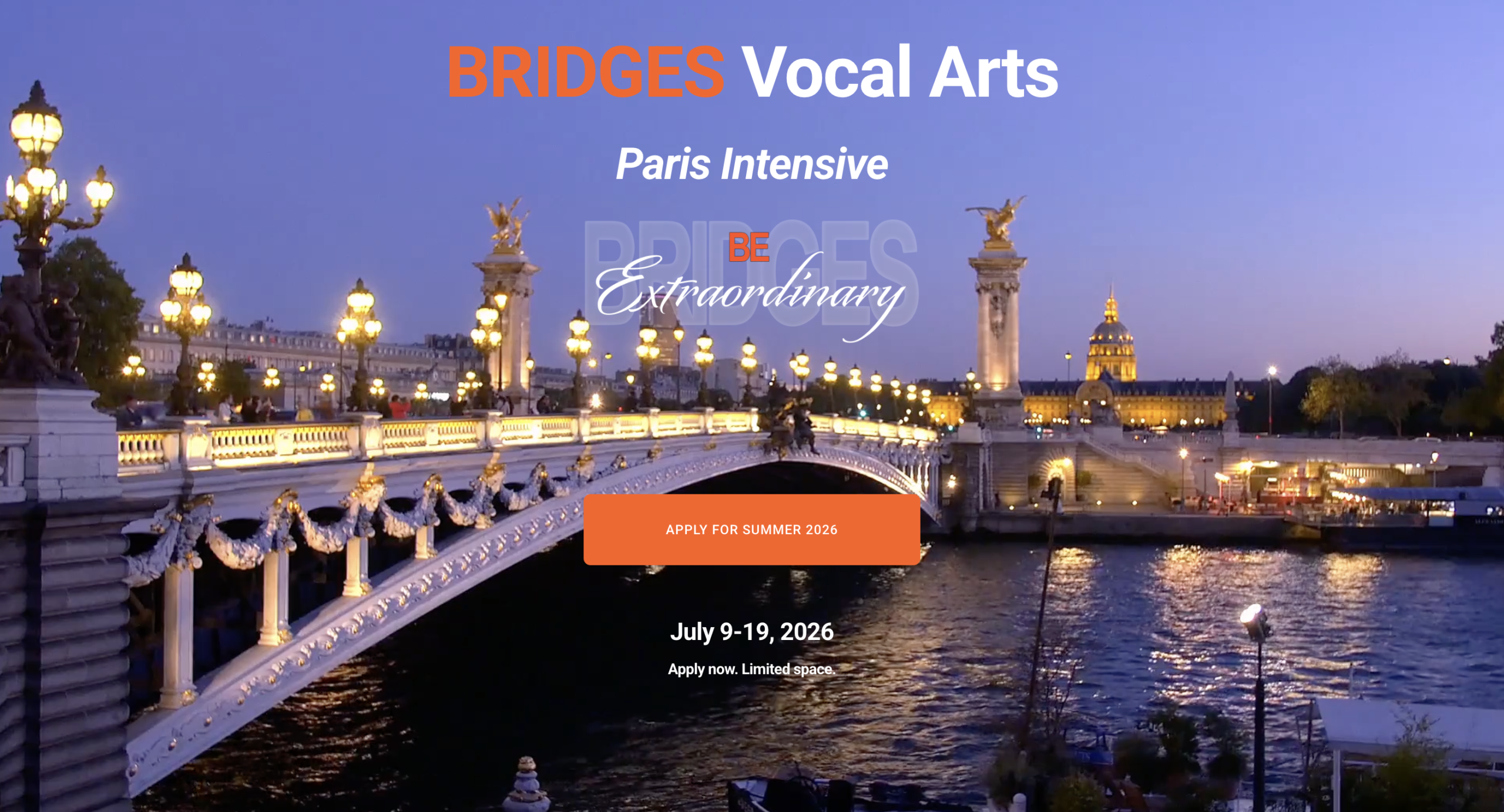 2026 BRIDGES Vocal Arts Paris Intensive